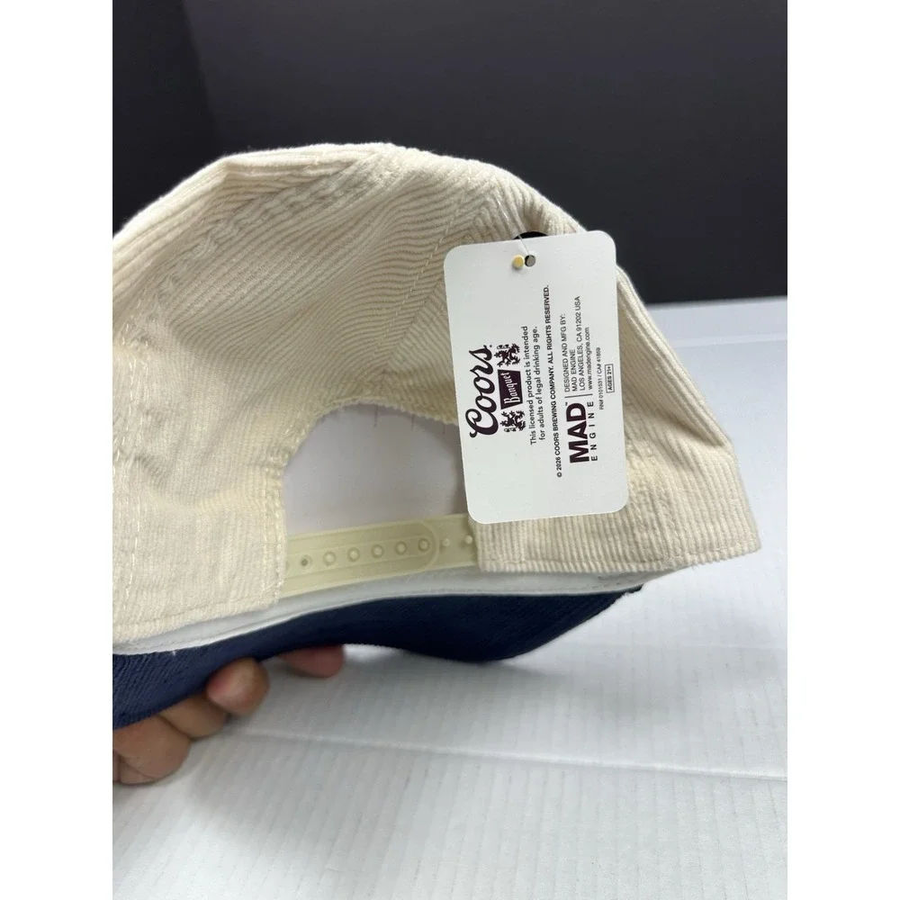 Coors Banquet Beer Snapback Rope Cap Hat Cream Navy Blue OSFA Brand New Clean